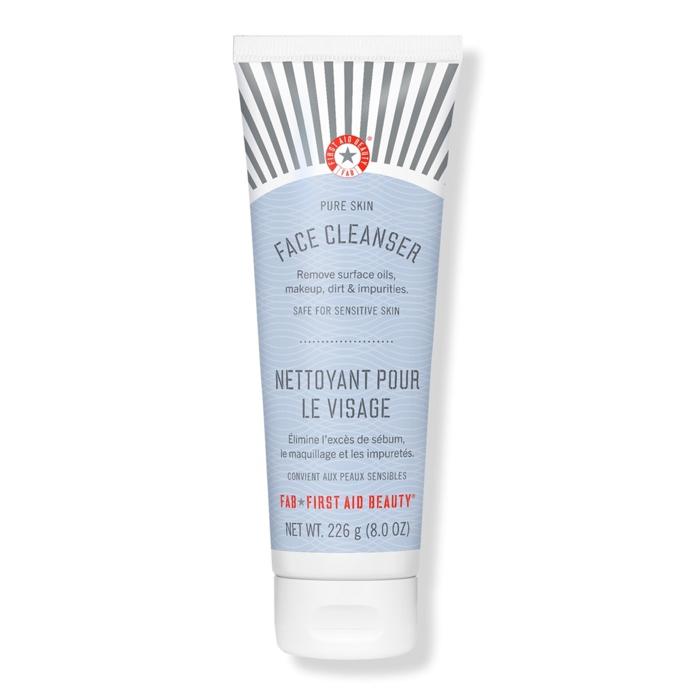 First Aid Beauty Pure Skin Face Cleanser - White and Blue Tube